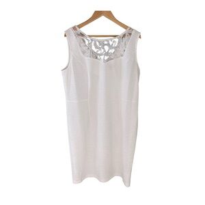 Maya Brooke Elegant White Lace Sleeveless Cocktail Dress Size 18